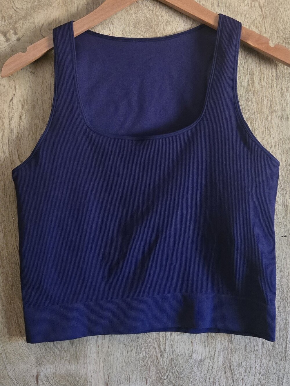 DSG Dark Purple Ribbed Tank Top